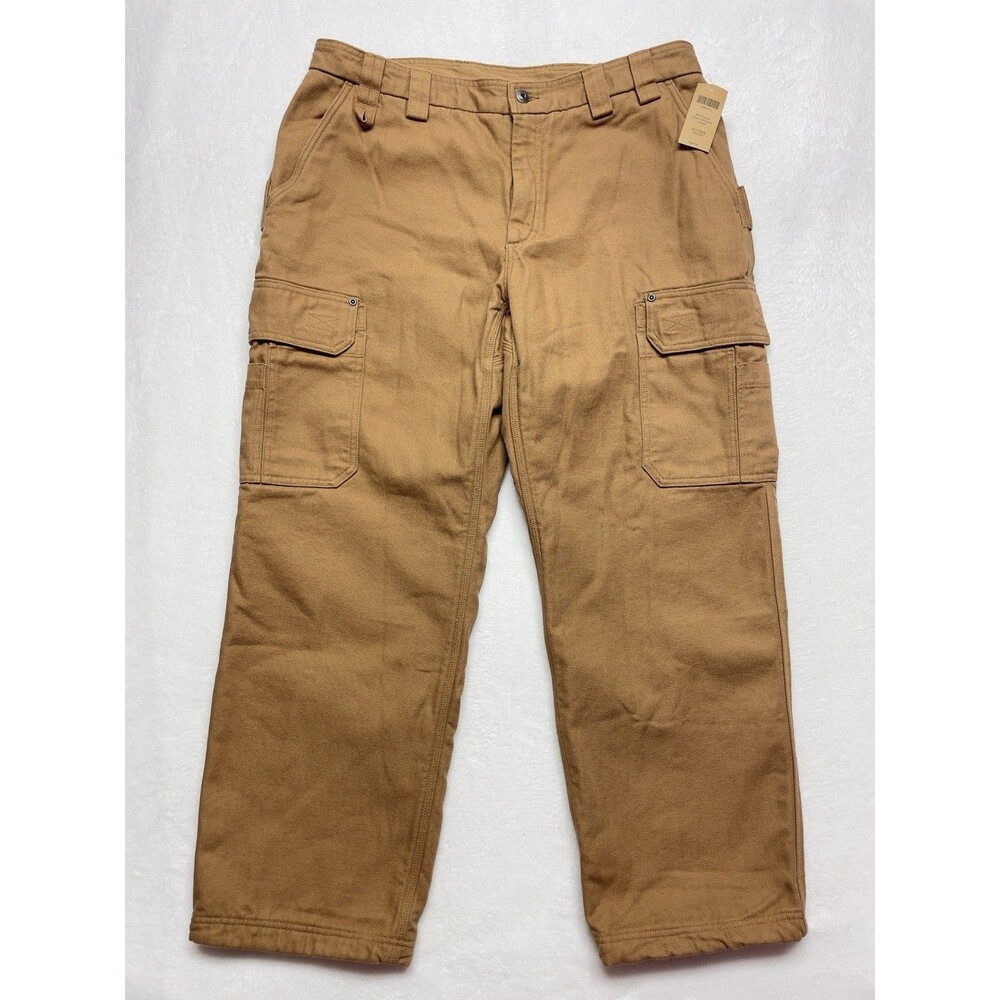 Duluth Fleece-Lined Fire Hose Relaxed Fit Cargo Pants Men’s Size 38x30 Canvas - Picture 9 of 13
